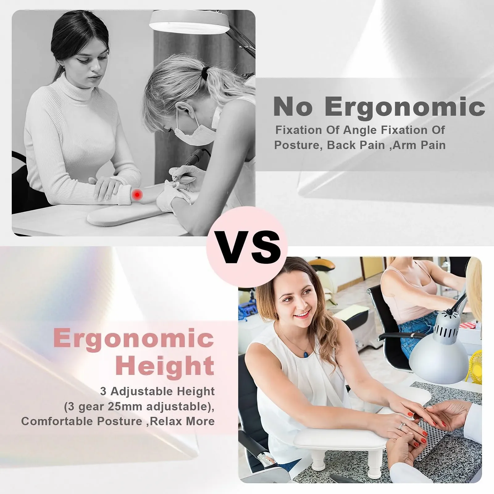 Підставка для рук для манікюру U-подібна Регульована по висоті, фото №3 Підставка для рук для манікюру U-подібна Регульована по висоті, фото №3