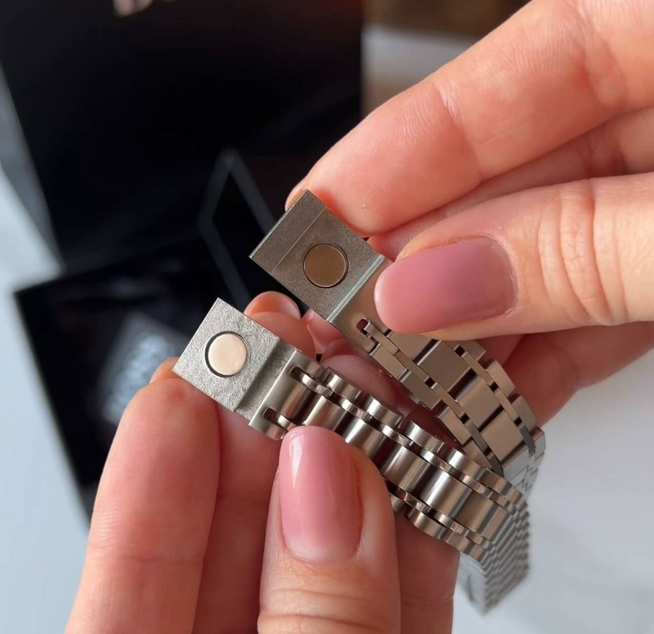 Чоловічий браслет на руку сталевий срібного кольору в подарунковій упаковці, фото №6