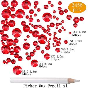 Стразы LPBeads Разные размеры Mix Size Flatback Стеклянные бриллианты для ногтей и украшения лица 3456 штук synthetic.ua - Фото 1