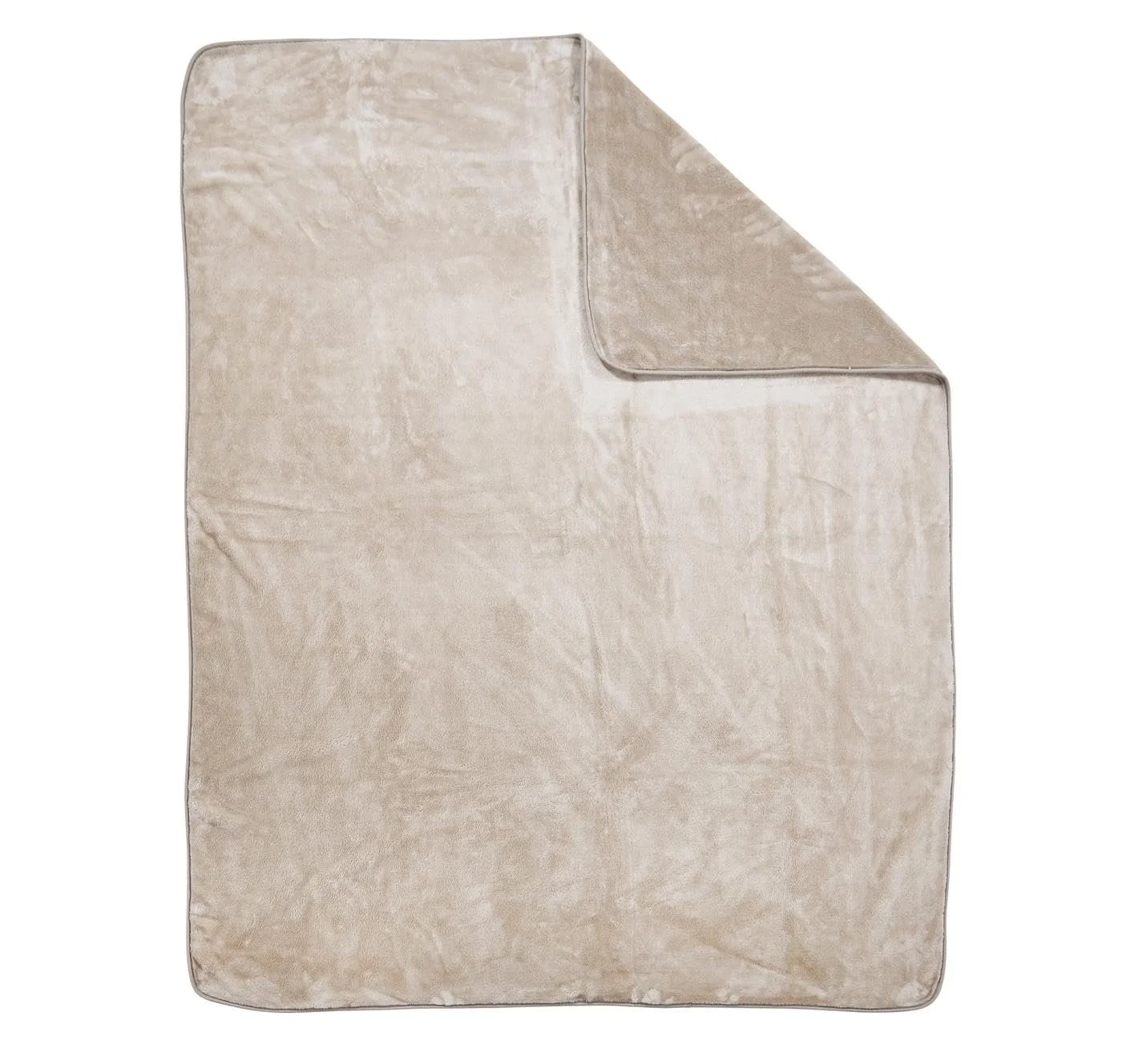 Плед DONE М’який Однотонний з вузькою облямівкою 150 x 200 см Перероблений матеріал Taupe 1311, фото №2