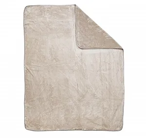 Плед DONE М’який Однотонний з вузькою облямівкою 150 x 200 см Перероблений матеріал Taupe 1311 synthetic.ua - Фото 1