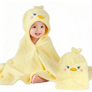 Рушник дитячий з капюшоном ICKEYOU 68.6 x 140.7 см, жовтий - Фото 1