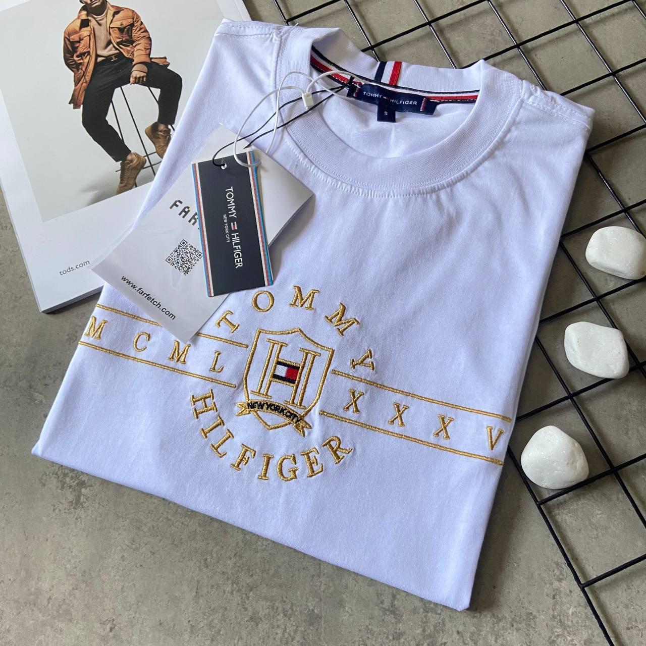 Футболка мужская брендовая Tommy Hilfiger белая, фото №1