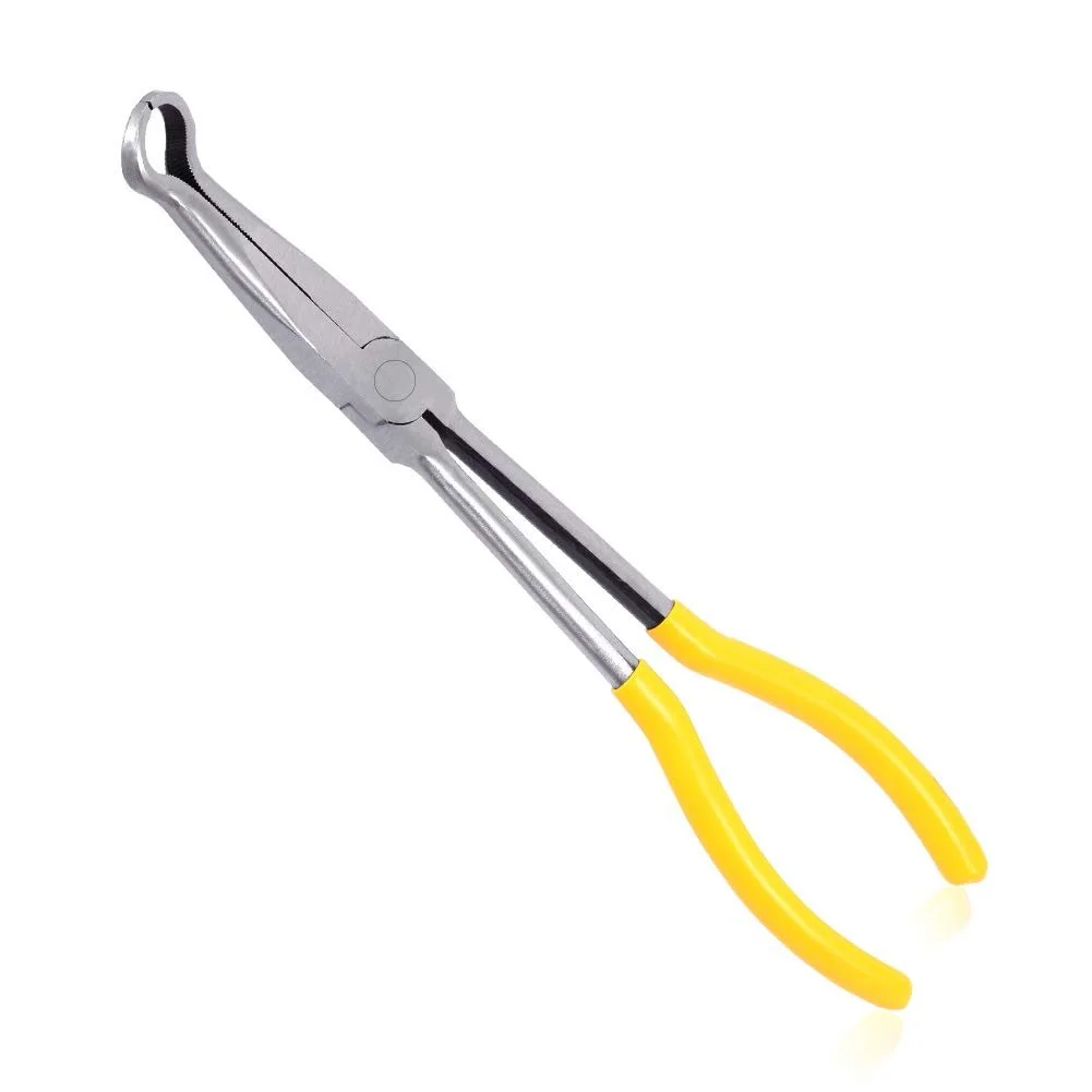 Длинные плоскогубцы SPEEDWOX 27,94 см, плоскогубцы для хомутов, плоскогубцы для снятия колпачков свечей зажигания со смещением 1,5 см, зубчатые губки для узких мест, фото №1