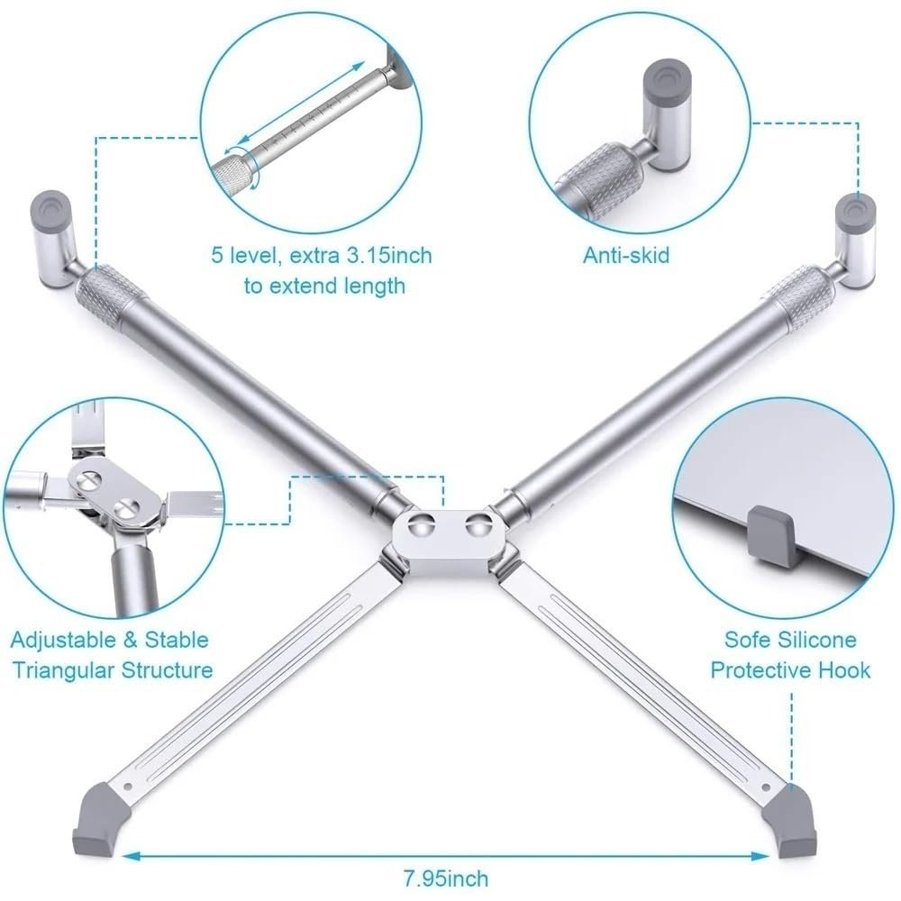 Подставка для ноутбука Портативная Универсальная Складная Подставка для ноутбука из алюминия для ноутбуков и планшетов 12-17 дюймов, фото №2