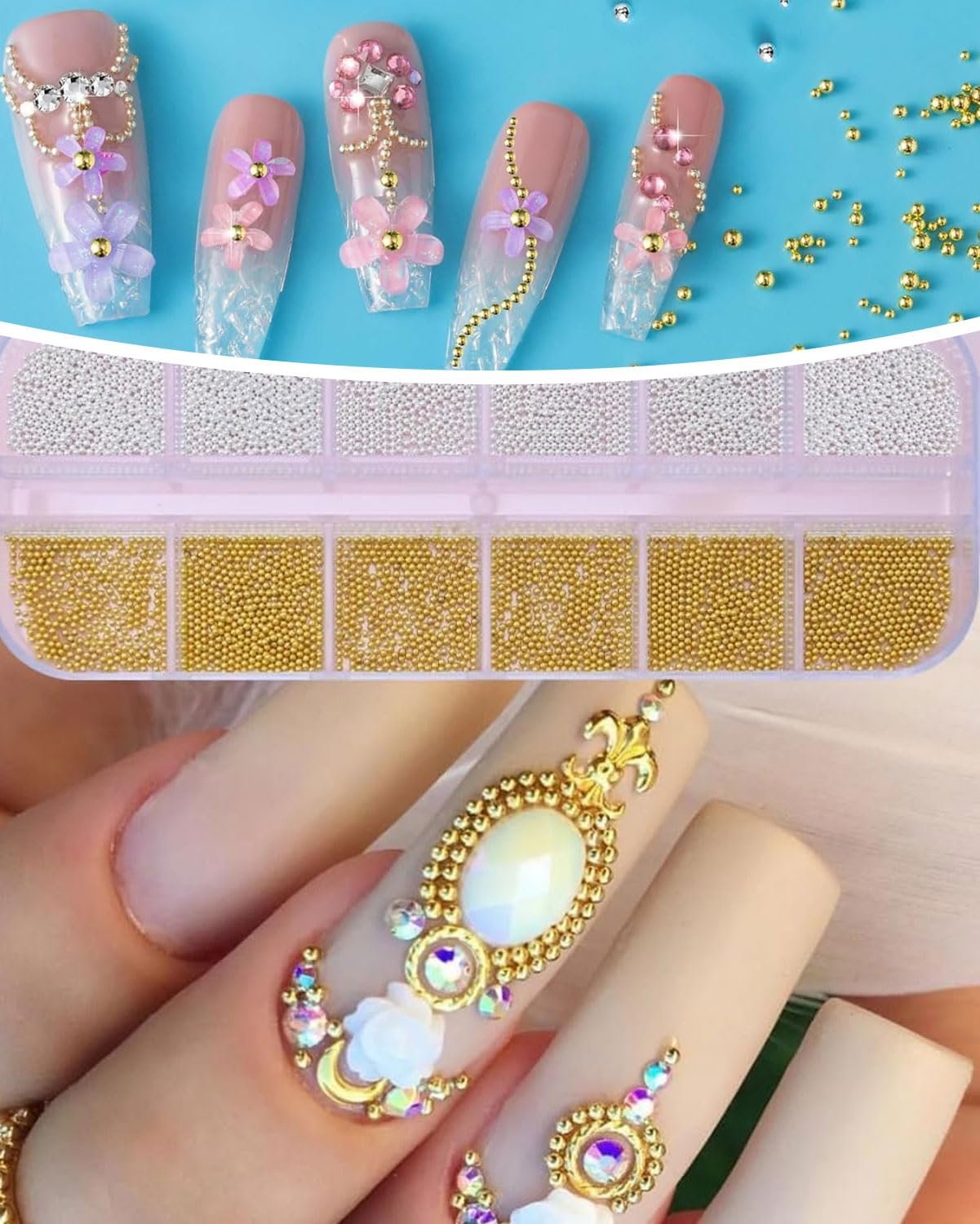 Икра для ногтей 12 Degree Золотой и Серебряный, фото №5