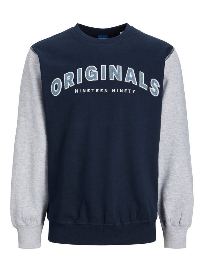 Світшот JORREWORKED SWEAT CREW NECK LTN 12207365-Navy Blazer-Fit:AUTHENTIC CROP Jack&Jones M, фото №4
