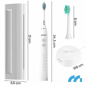 Електрична зубна щітка MalTec Sonic водонепроникна, 6 програм Біла synthetic.ua - Фото 1