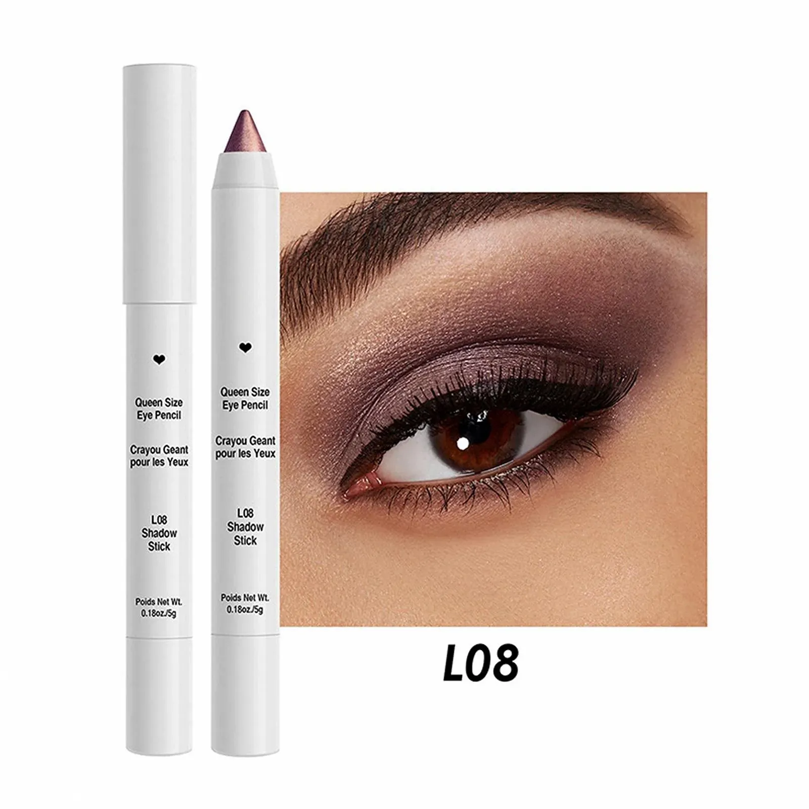 Олівець для очей 10 Colour Eye Pencil, з блискітками та шиммером з точилкою, стійкий, не розмазується, легко наноситься, фото №5