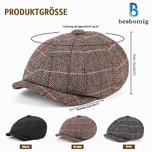 Кепка-восьмиклинка Newsboy Cap 8 Panel Herringbone Flatcap synthetic.ua - Фото 1