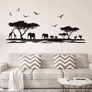 Наклейка на стіну WandSticker4U SAVANNE XXL 160 x 75 см Чорна synthetic.ua - Фото 1