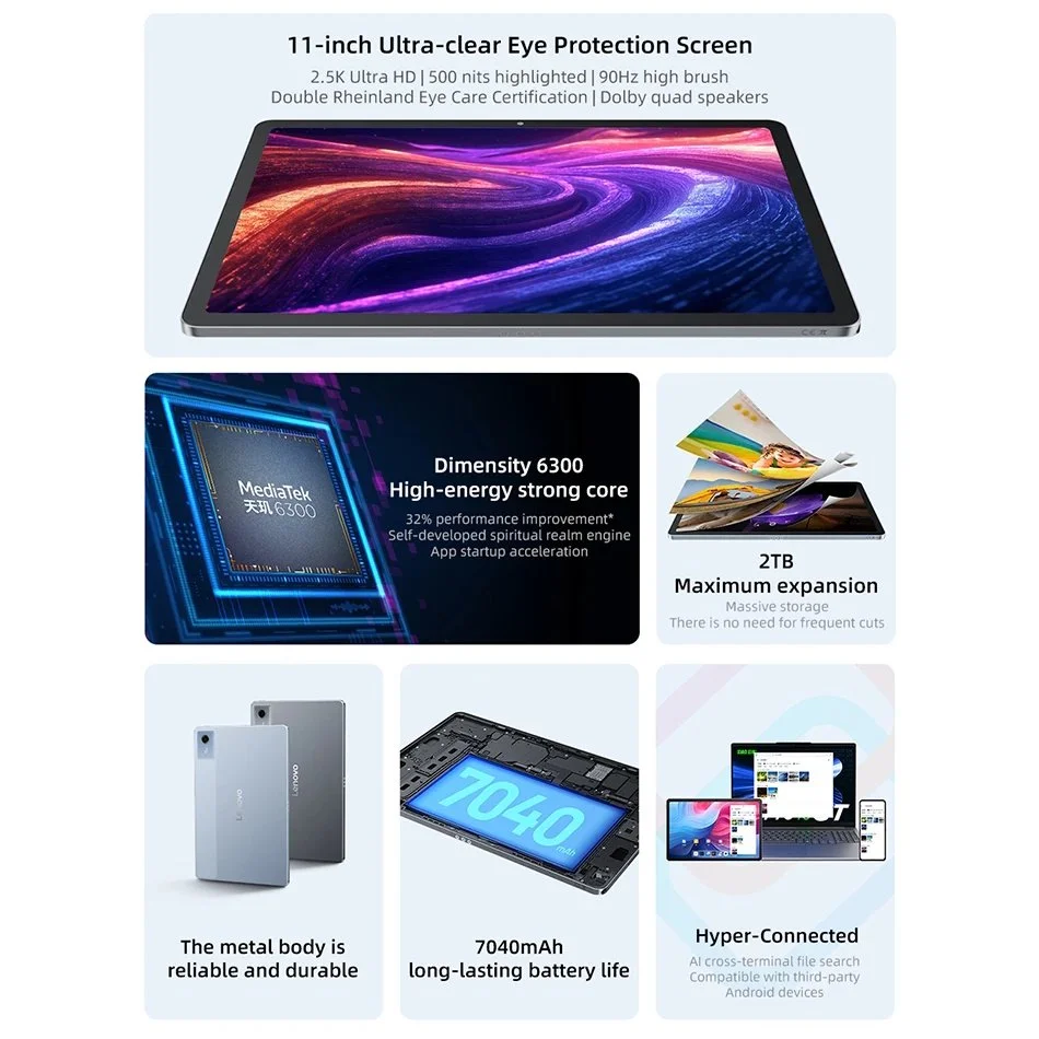 Планшет Lenovo Xiaoxin Pad 11" 2025 6/128Gb 2.5К Dimensity 6300 Dolby Atmos WiFi, фото №3 Планшет Lenovo Xiaoxin Pad 11" 2025 6/128Gb 2.5К Dimensity 6300 Dolby Atmos WiFi, фото №3