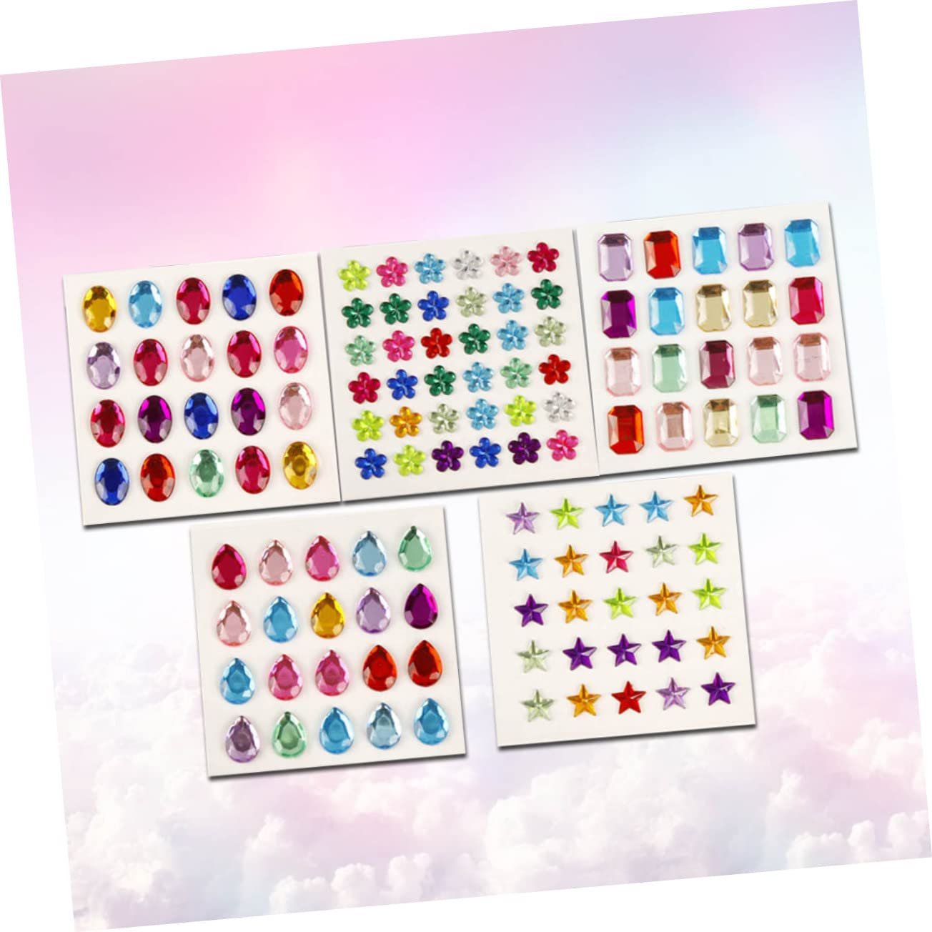 Наклейки зі стразами STOBOK 10 аркушів DIY акрилові, фото №2