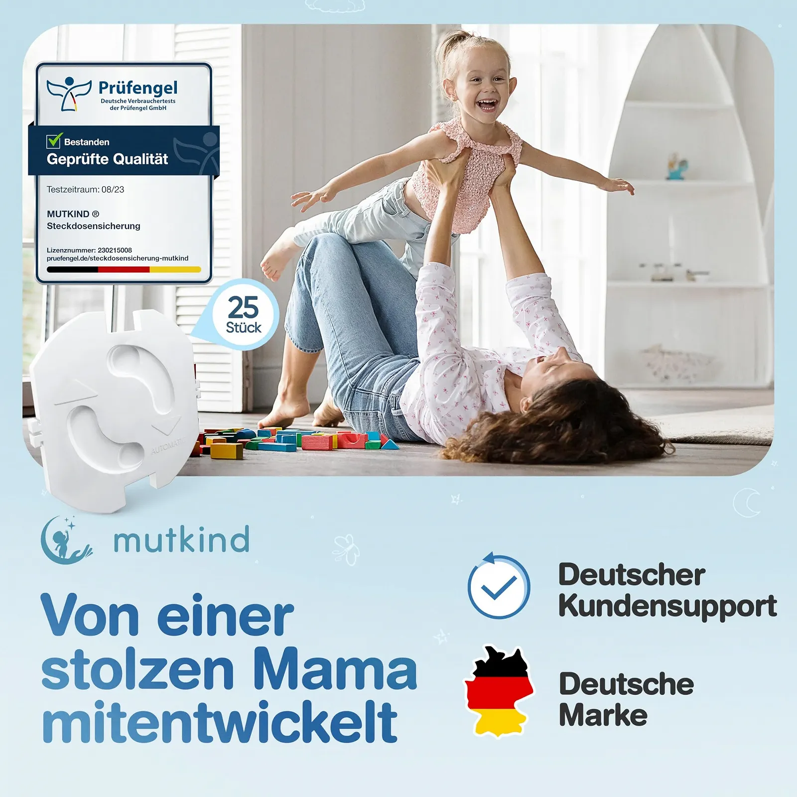 Заглушки для розеток Mutkid 25 шт. с клейкой основой Tesa Поворотный механизм, фото №7