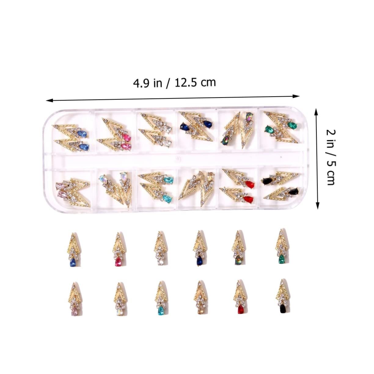 Подвески для ногтей Стрелы из сплава 24 x 12 Кристалл Стразы 3D, фото №9