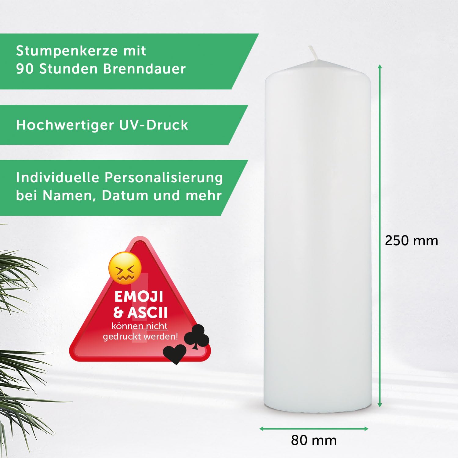 Свічка GRAVURZEILE Children's Funeral Candle Dandelion Butterfly Індивідуальна з ім'ям, датою та бажаним текстом, фото №7