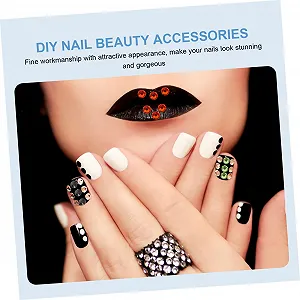 Стразы Плоские Healvian 3 Набора Аксессуары для ногтей со стразами Набор аппликаций Ювелирные наборы Черные кристаллы Маникюр Стеклянные косметические украшения synthetic.ua - Фото 1