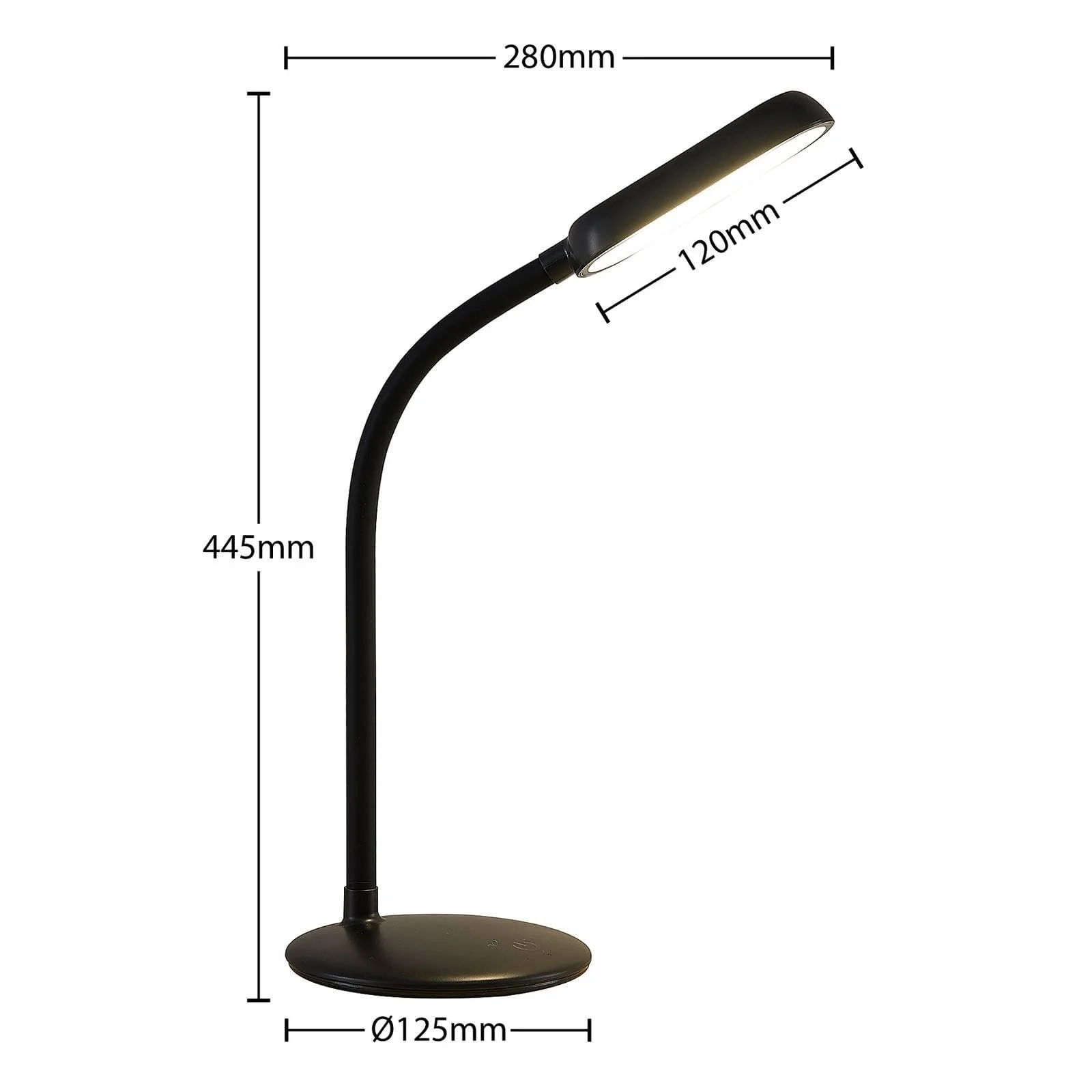 Настільна лампа Opiramit LED USB Dimmable Чорний, фото №4