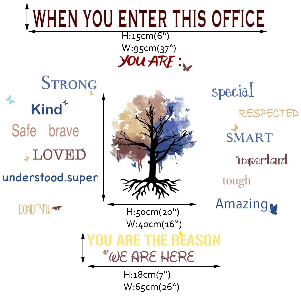 Наклейка на стіну Runtoo Office Motivation Tree, фото №4