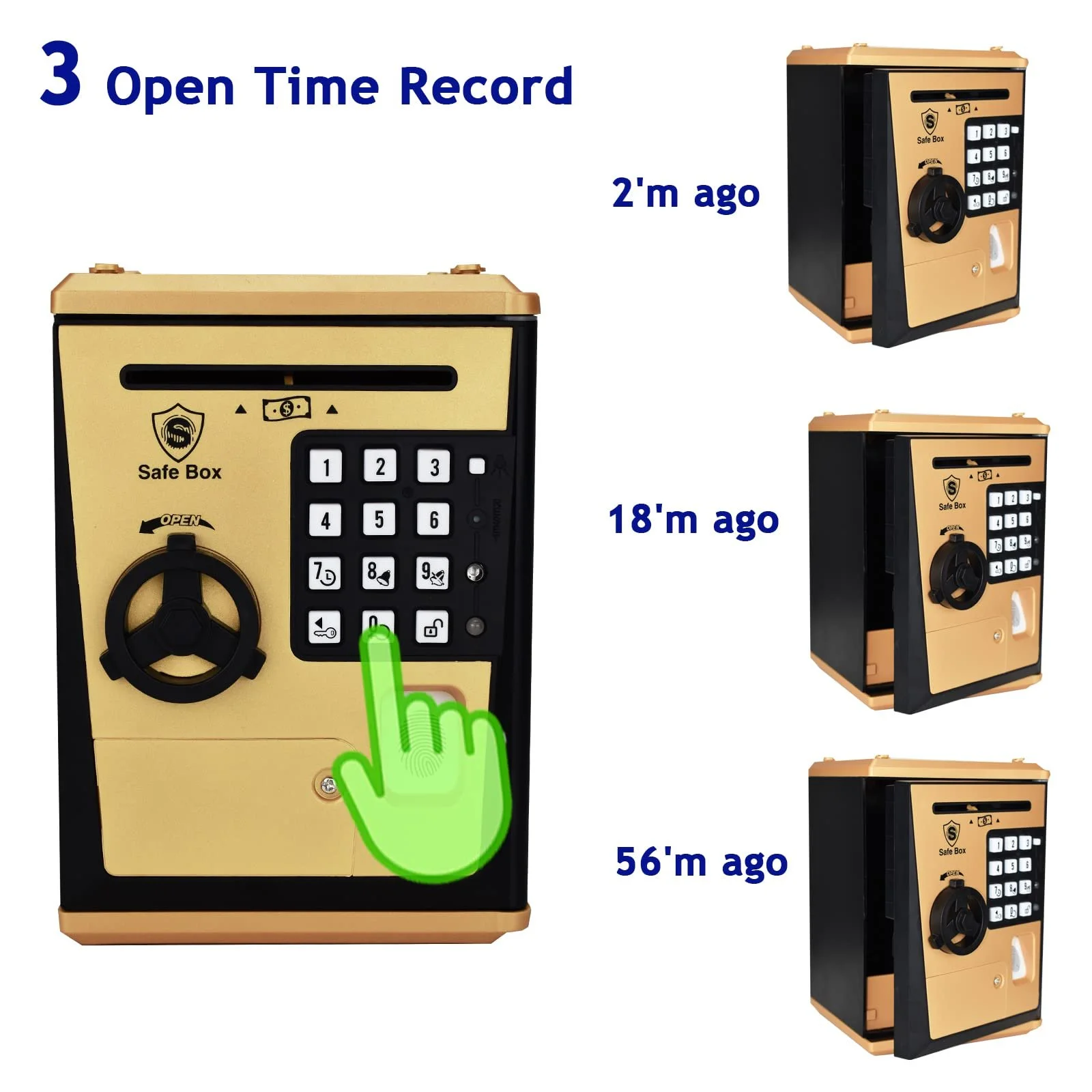 Скарбничка-сейф дитяча Kids Safe Fingerprint з кодом, фото №3