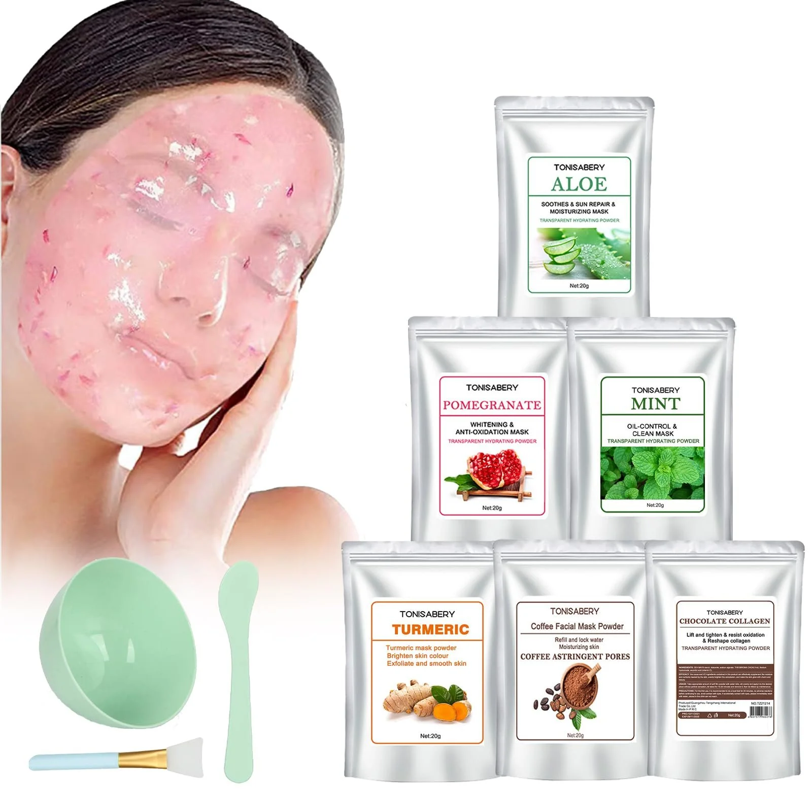 Маска для лица Peel-Off Jelly, маска для лица, Peel-Off, пудра для желеобразной маски для лица, спа-моделирующая маска/глина/грязь или домашняя DIY гелевая маска для ухода за лицом, фото №1