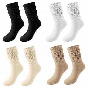 Женские носки зимние длинные 4 пары вязаных носков хлопковые шерстяные носки размер 39-42 - Фото 1