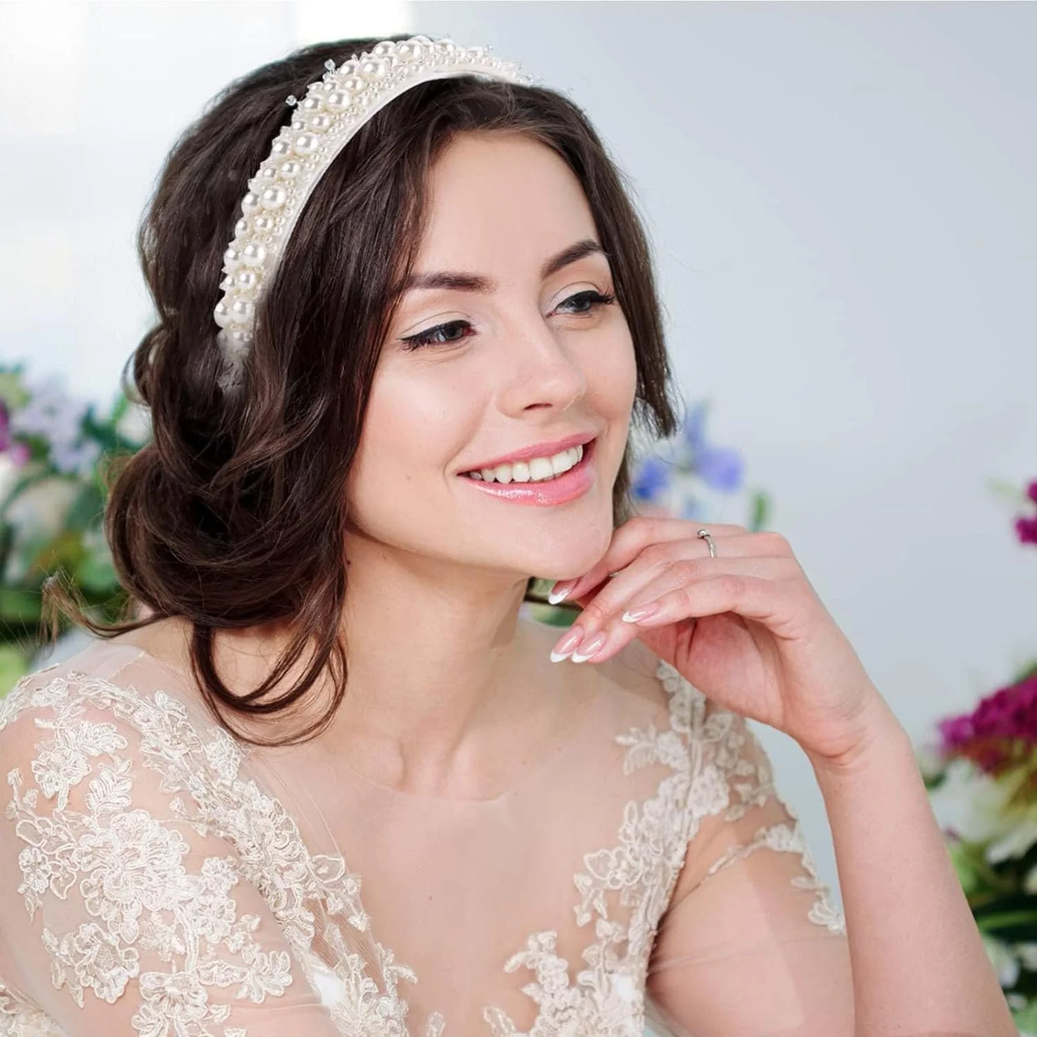 Обруч для волос Женский Жемчуг, фото №6