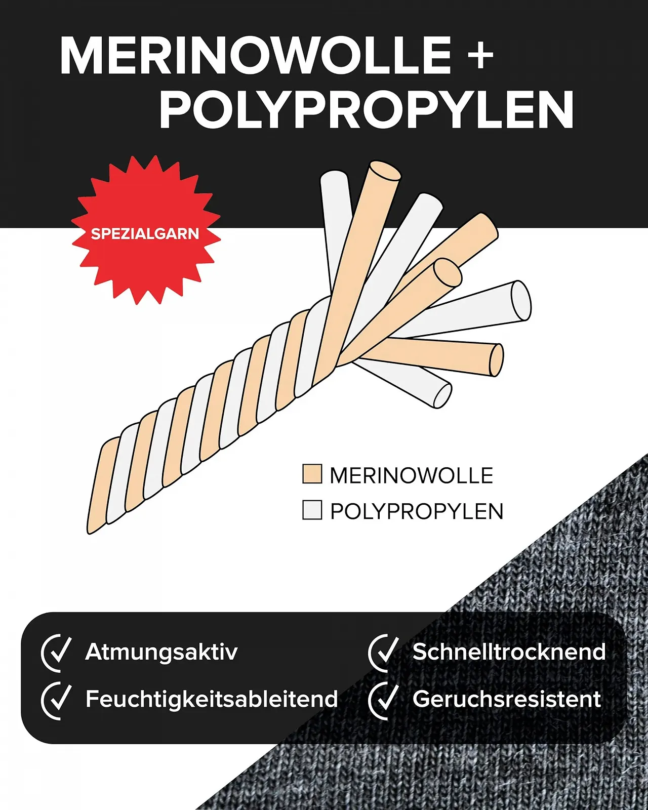 Женские носки Тип vitsocks Шерсть мериноса Тонкие дышащие носки для тренировок (3 пары) Размер 35-38, 39-42, фото №3