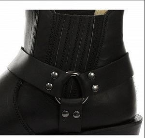 Ботинки Grinders Renegade Low Harness Кожаные Черные Унисекс Ковбойские Мотоциклетные synthetic.ua - Фото 1