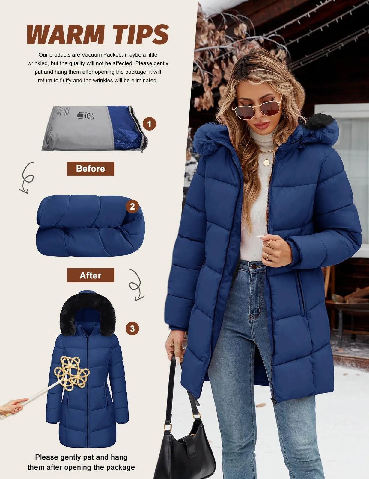 Зимова куртка Tuopuda Жіноча Довга Зимова Тепла, фото №5