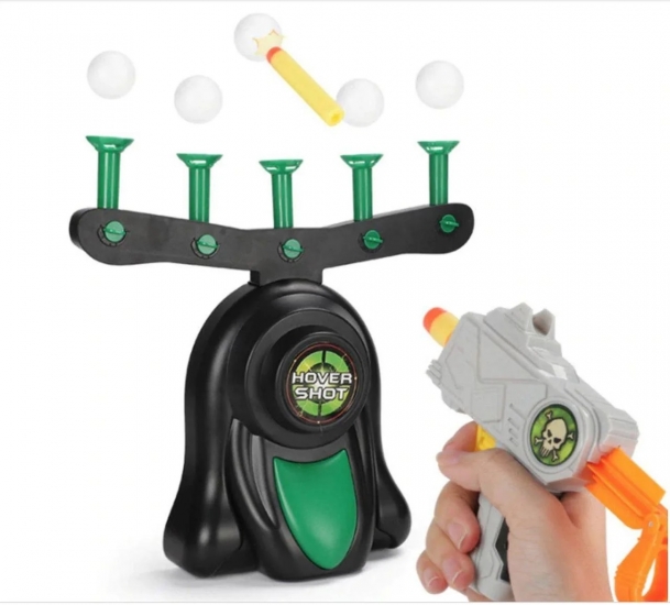 Интерактивная игра Воздушный тир пистолет с дротиками и летающими мишенями, фото №3