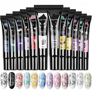 Гель для стемпінгу DouborQ 8 мл УФ-гель лак для стемпінгу 12 кольорів (12 кольорів/набір) - Фото 1