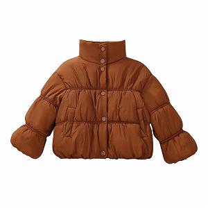 Хлопковое пальто Kinder Осенне-зимняя куртка Однотонный цвет Повседневная хлопковая одежда Теплое пальто на молнии и с карманами Хлопковая куртка для улицы Длинный рукав Без капюшона Повседневная куртка - Фото 1