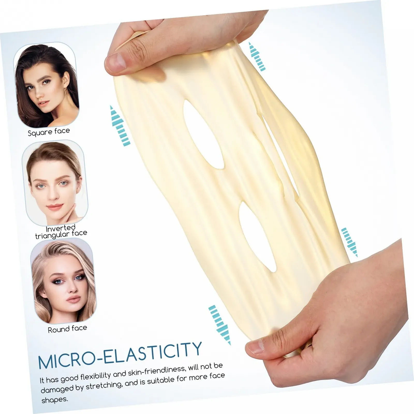 Маска для обличчя HEALEEP Багаторазова 3 шт. з вушними петлями Зволожуюча, фото №8