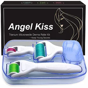Дермаролер Angel Kiss 4 в 1, набір мікроголкових ролерів, 300 голок 0,5 мм, 720/1200 голок, 1,0 мм - Фото 1