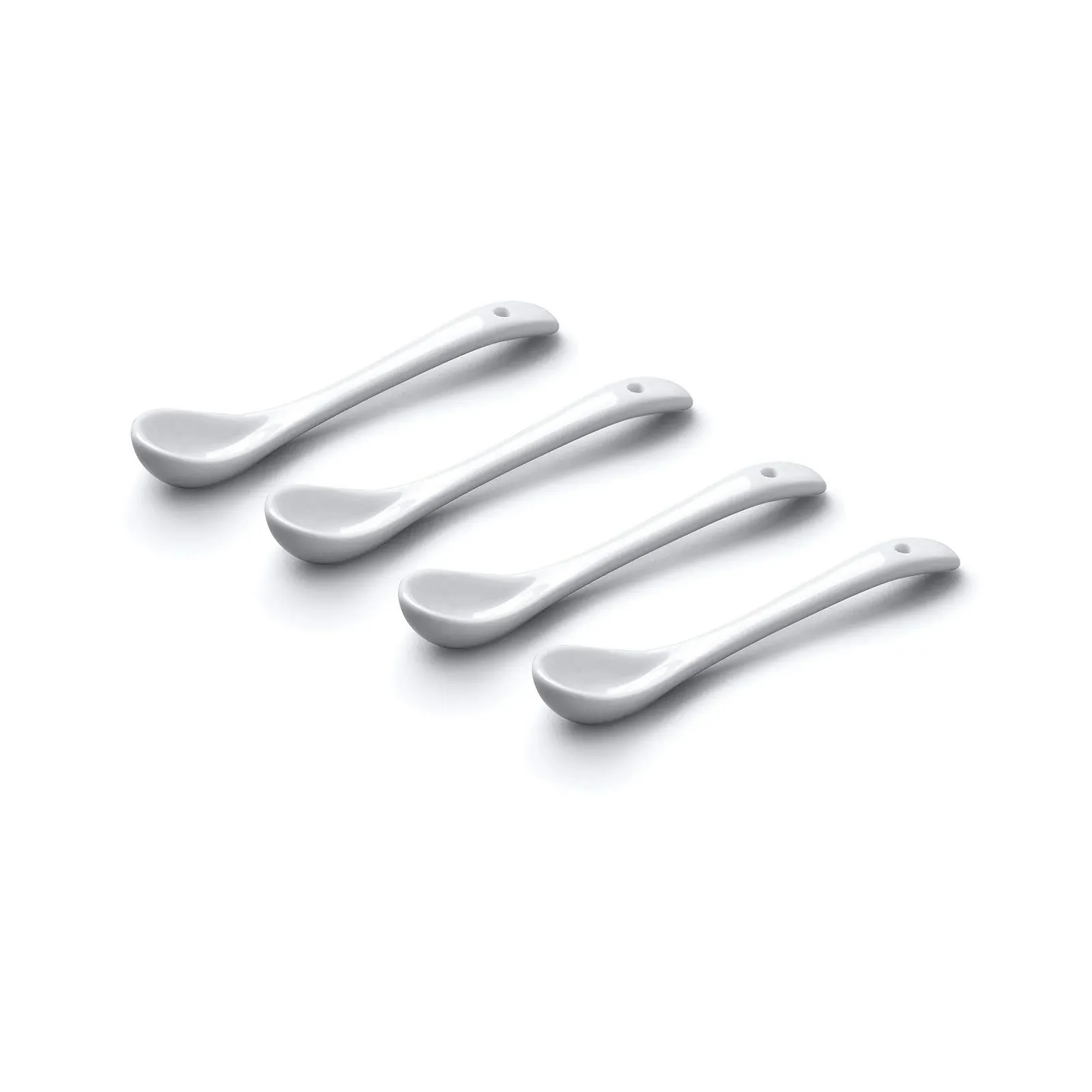 Ложка WM Bartleet & Sons 1750 Фарфорова для солі, спецій, 10 см Біла, набір 4 шт, фото №1
