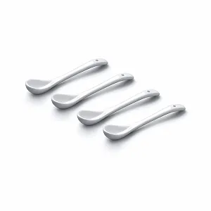 Ложка WM Bartleet & Sons 1750 Фарфорова для солі, спецій, 10 см Біла, набір 4 шт - Фото 1