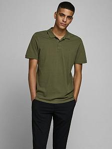 Поло JJEBASIC POLO SS NOOS 12136516 Olive Night Jack&Jones Хакі M - Фото 1