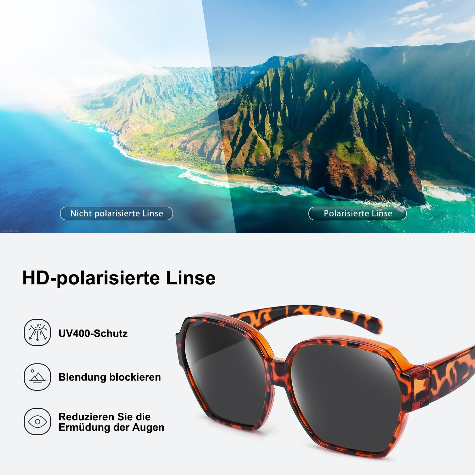 Поляризовані сонцезахисні окуляри TINHAO для жінок, захист від ультрафіолету, фото №3