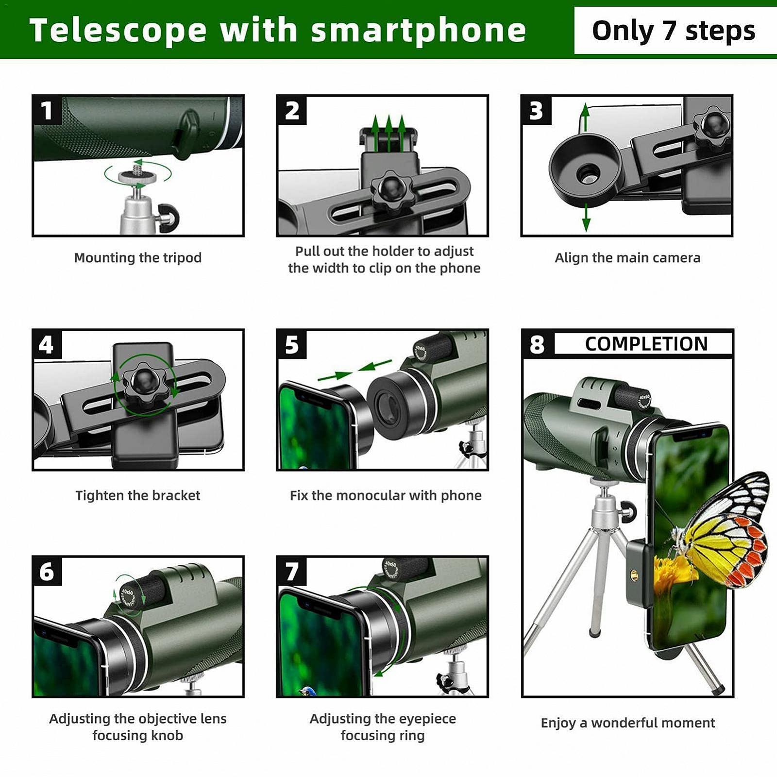Монокуляр astound Telescope 80 x 100 Portable and Waterproof High Definition, фото №6