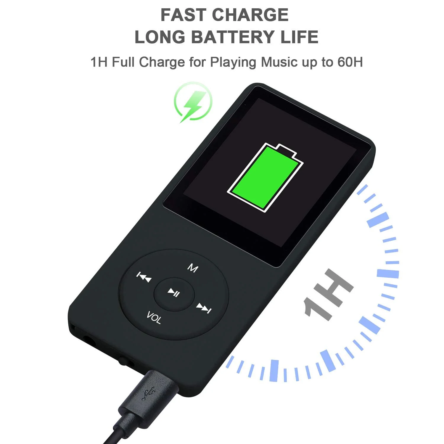 MP3-плеер COVVY 8GB, поддержка карт памяти SD до 64 GB, 70 часов воспроизведения музыки, звук без потерь, Hi-Fi MP3-плеер., фото №7