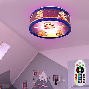 Светильник потолочный LED etc-shop Детский Диммируемый с пультом ДУ Животные Многоцветный RGB Смена цвета 5.5 Вт 470 Лм Тепло-белый Диаметр 28 x 11 см synthetic.ua - Фото 1