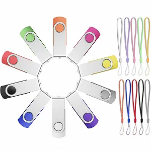 USB-накопичувач FEBNISCTE 8GB Набір 10 шт. Rotate Metal USB 2.0 Різнокольоровий - Фото 1