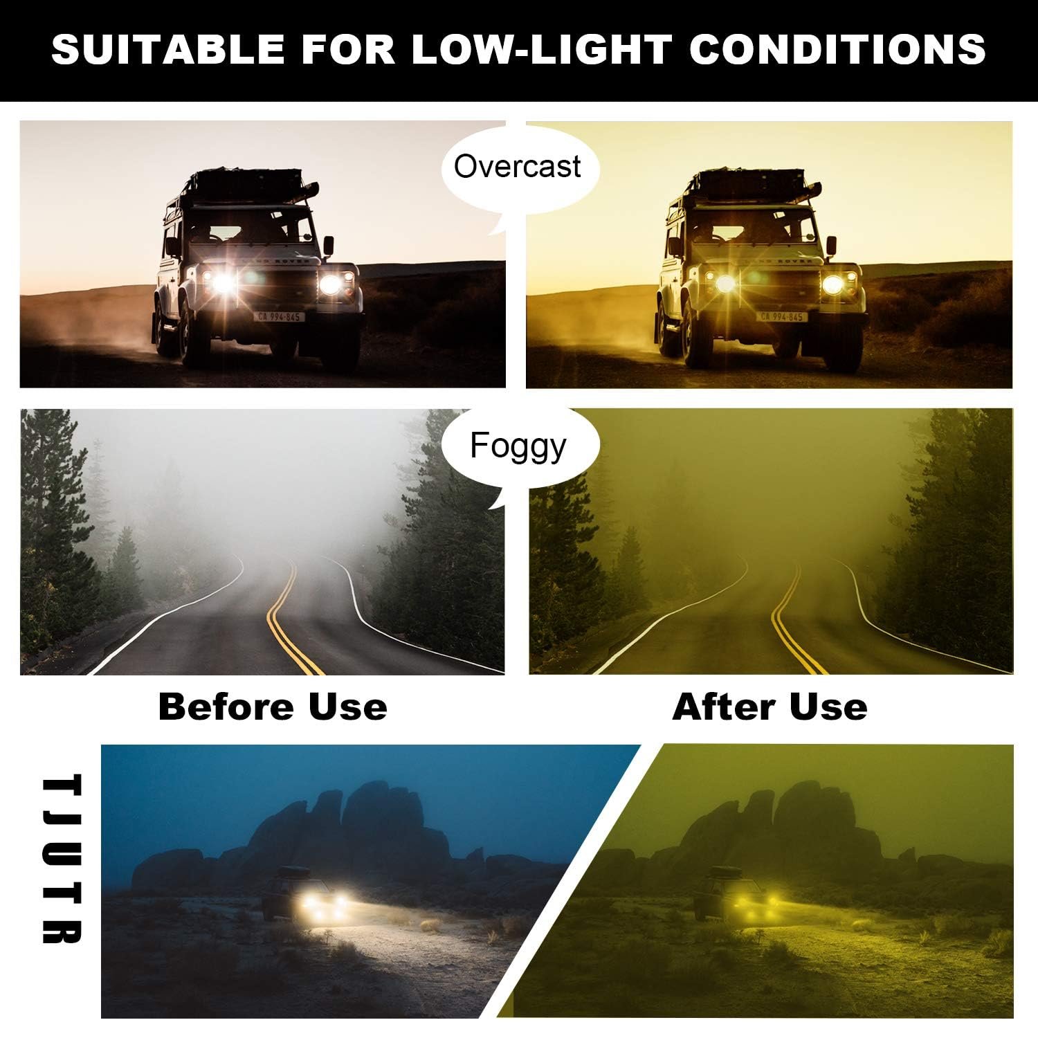 Поляризовані окуляри для нічного водіння TJUTR для жінок і чоловіків, UV400, фото №7