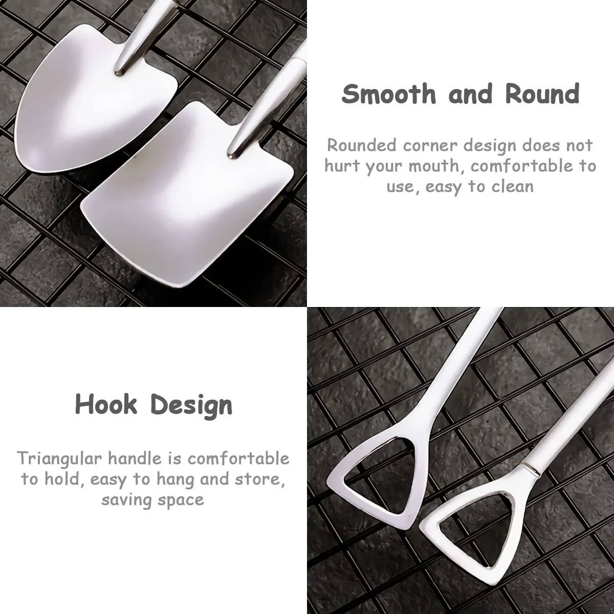 Ложка Шпатель з нержавіючої сталі, Креативна у формі лопати, Довга, фото №3 Ложка Шпатель з нержавіючої сталі, Креативна у формі лопати, Довга, фото №3