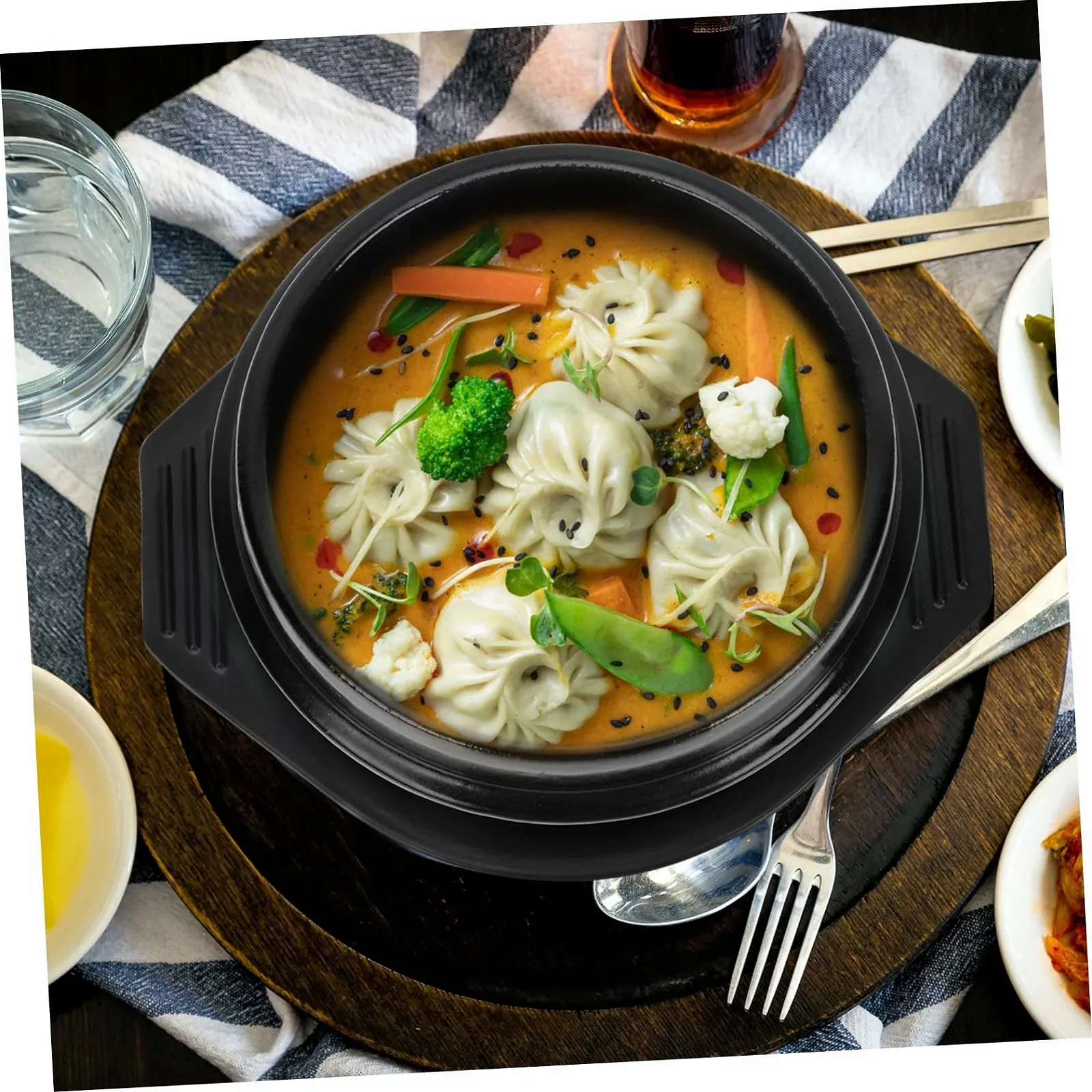 Кастрюля керамическая с подставкой термостойкая для бибимбапа, фото №6