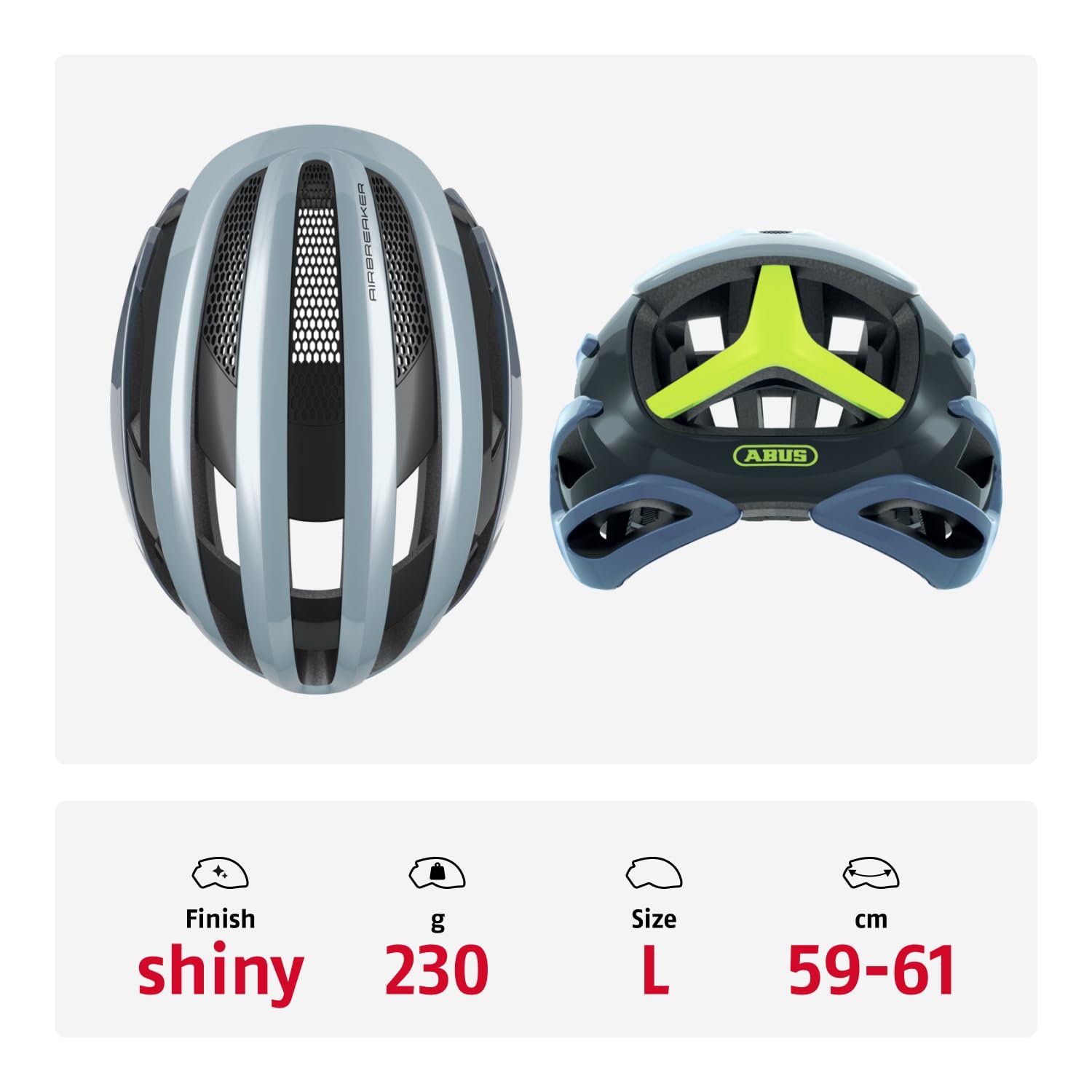 Шолом ABUS AirBreaker Road Bike для шосейного велосипеда, для підлітків і дорослих, для чоловіків і жінок, фото №3