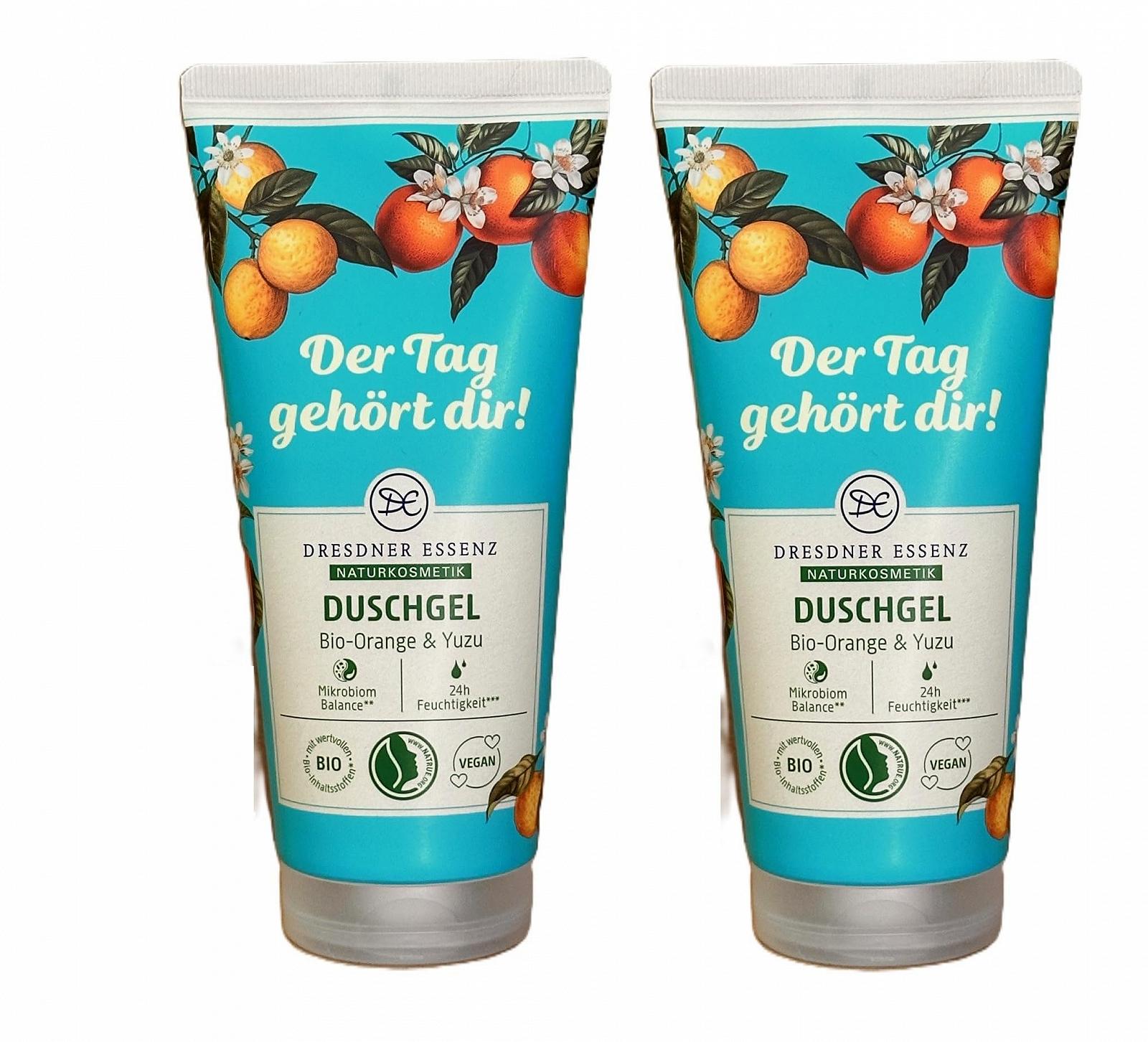 Гель для душу Dresdner Essenz DerTag gehört dir Organic Orange & Yuzu веганський 200 мл (упаковка з 2 шт), фото №1