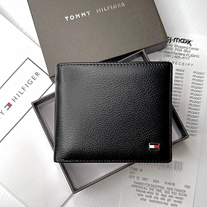 Чоловічий гаманець на магніті шкіряний брендовий Tommy Hilfiger у подарунковій упаковці - Фото 1