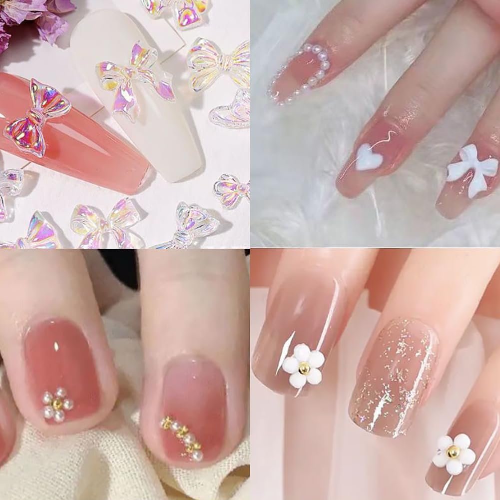 3D Подвески для ногтей Разные формы Стразы для ногтей Драгоценные камни Бабочка Бант Сердце Украшения для ногтей Плоская задняя часть Украшения для ногтей для рукоделия, фото №4